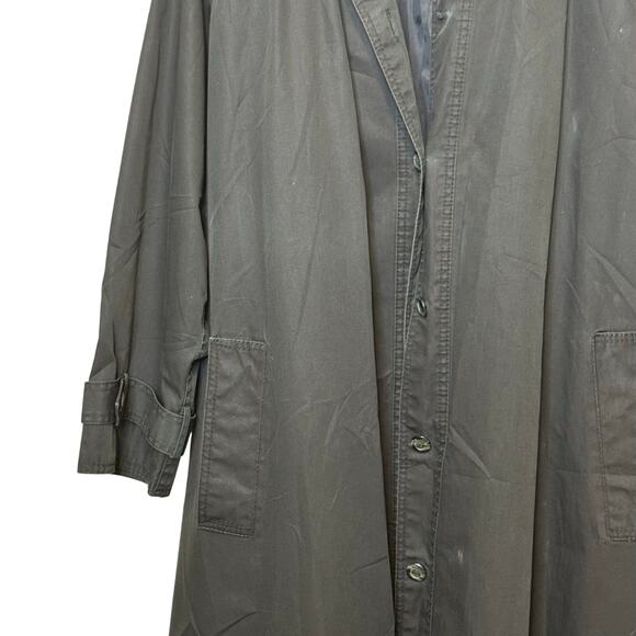 Vintage Black Bonwit Teller Size 14 Made in Hong Kong AquaTogs Trench Coat Rain - Picture 5 of 9